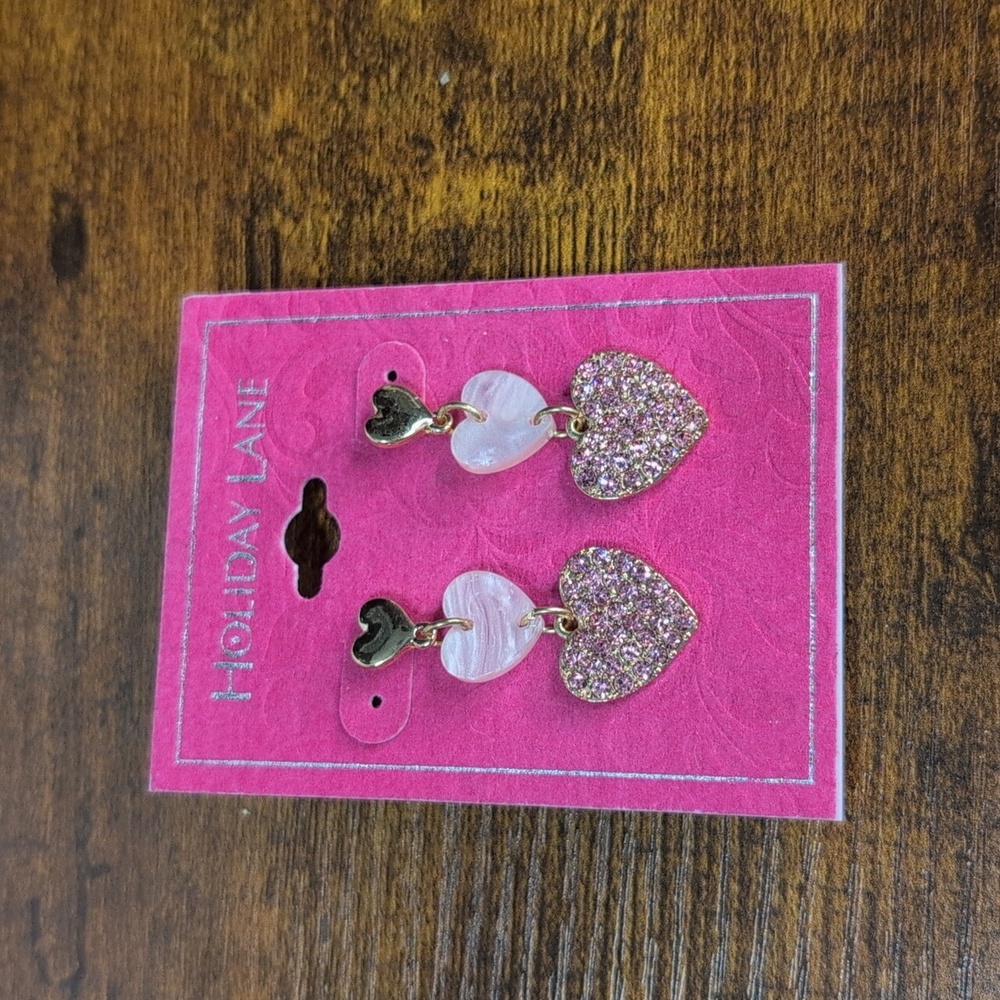 3/$30***Holiday Lane Heart Dangle earrings NWT